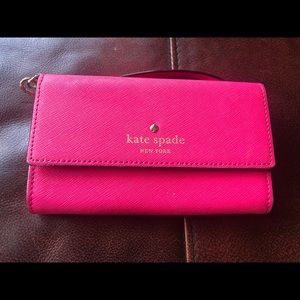 Nearly new Kate Spade hot pink wristlet